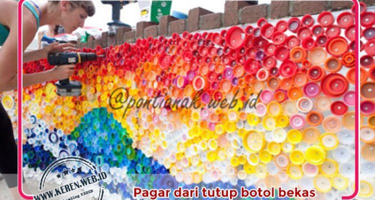 pagar-dari-tutup-botol-bekas-min Penghias Pagar yang indah (Beautiful Mosaic)