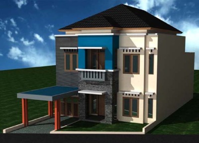 Desain 2 lantai dengan gaya mewah
